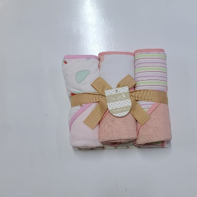 Forever Baby 3 Piece Hooded Towel Set Pink