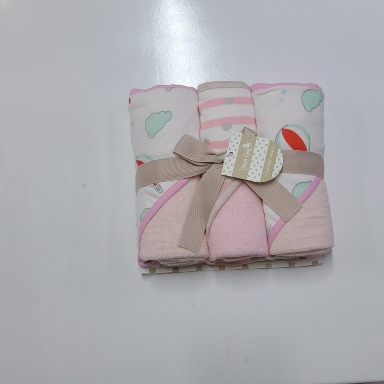 Forever Baby 3 Piece Hooded Towel Set Pink