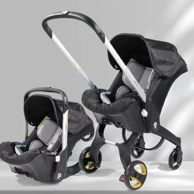 4 in 1 Baby Stroller with Carrycot, Rocker & Infant Car Seat | Black | Aquababy Collection Kenya