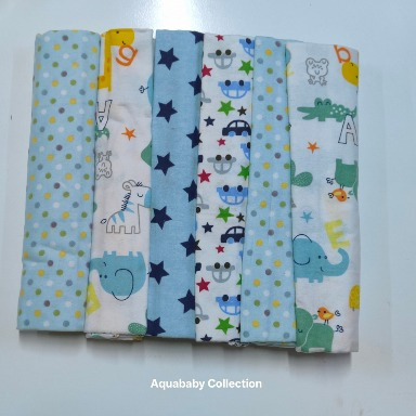 6 Pack Cotton Flannel Baby Blankets – Soft Swaddle Blankets | Aquababy Collection