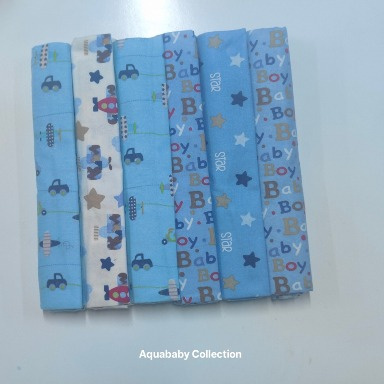 6 Pack Cotton Flannel Baby Blankets – Soft Swaddle Blankets | Aquababy Collection