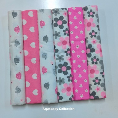 6 Pack Cotton Flannel Baby Blankets – Soft Swaddle Blankets | Aquababy
