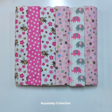 6 Pack Cotton Flannel Baby Blankets – Soft Swaddle Blankets | Aquababy