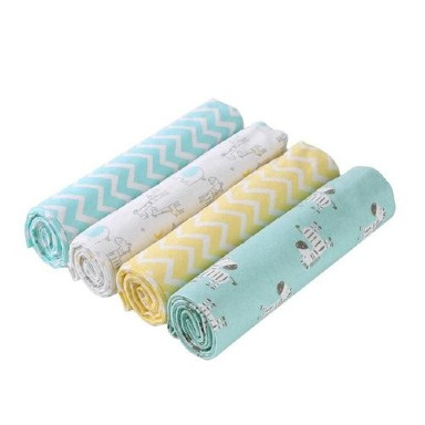 4 Pack Cotton Flannel Receiving Blankets – Soft Baby Swaddle Blankets | Aquababy Collection Kenya