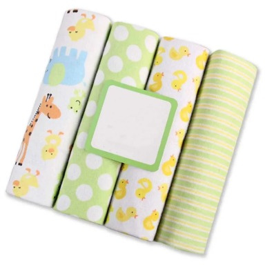 4 Pack Cotton Flannel Receiving Blankets – Soft Baby Swaddle Blankets | Aquababy Collection Kenya