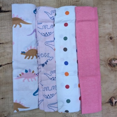 4 Pack Cotton Flannel Receiving Blankets – Soft Baby Swaddle Blankets | Aquababy Collection