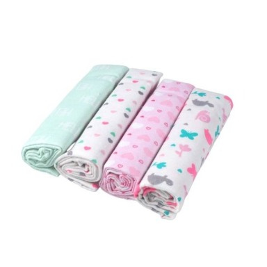 4 Pack Cotton Flannel Receiving Blankets – Soft Baby Swaddle Blankets | Aquababy Collection