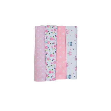 4 Pack Cotton Flannel Receiving Blankets – Soft Baby Swaddle Blankets | Aquababy Collection