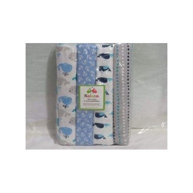 4 Pack Cotton Flannel Receiving Blankets – Soft Baby Swaddle Blankets | Aquababy Kenya