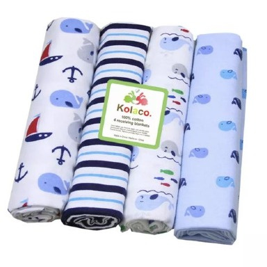 4 Pack Cotton Flannel Receiving Blankets – Soft Baby Swaddle Blankets | Aquababy Kenya