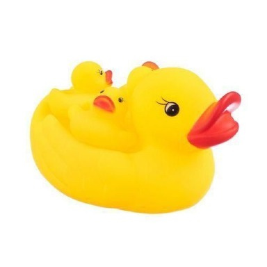 4-Piece Squeaky Rubber Duck Family Bath Toy Set