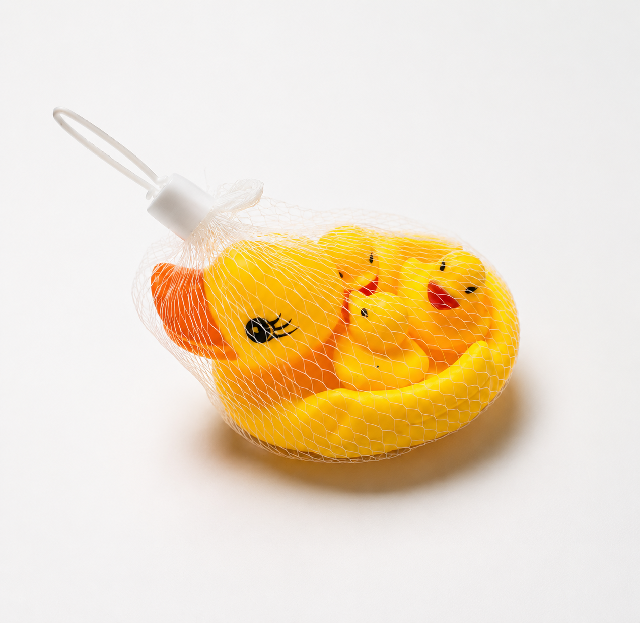 4-Piece Squeaky Rubber Duck Family Bath Toy Set