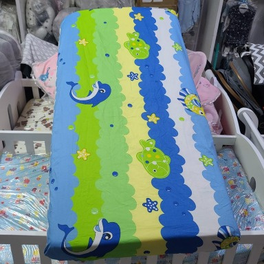 Baby Cot Fitted Sheet 2*4ft/120x60 cm | Cotton Baby Mattress Sheet | Aquababy Collection Kenya