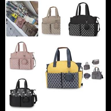 Large Baby Diaper Bag – Yellow & Blue, Detachable Pacifier Pouch, Waterproof