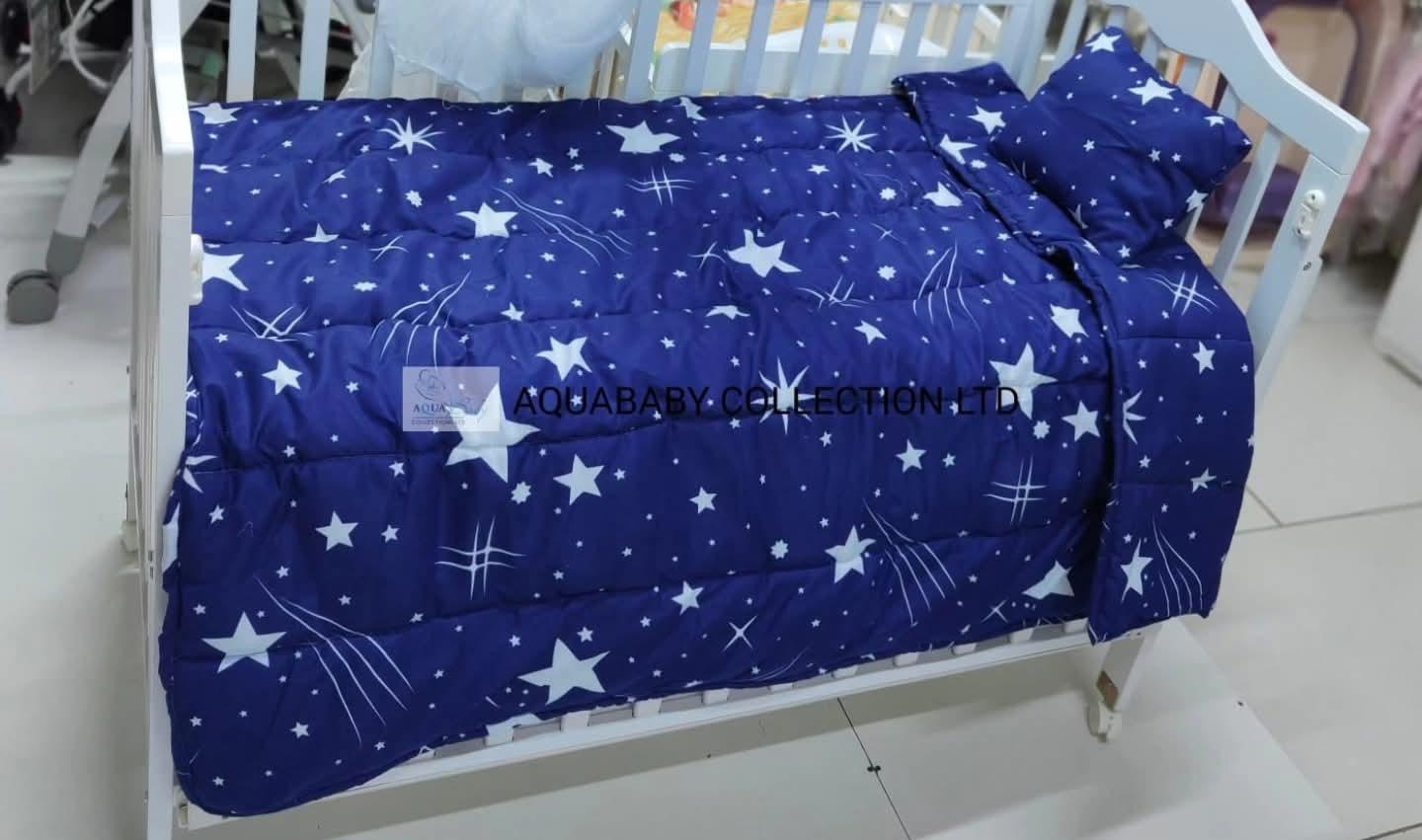 Baby Duvet & Head Pillow Set boys | Soft Cotton Baby Bedding Set | Aquababy Collection Kenya