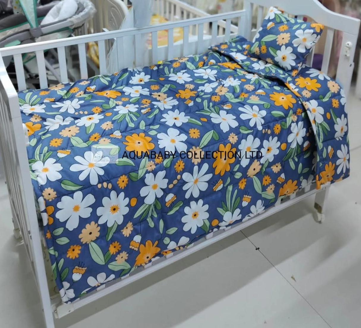 Baby Duvet & Head Pillow Set boys | Soft Cotton Baby Bedding Set | Aquababy Collection Kenya