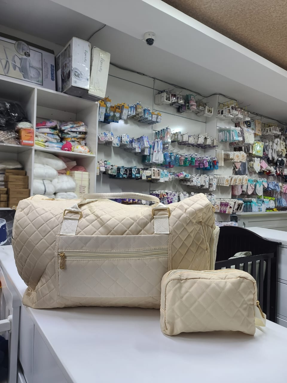 LOVEVOOK Quilted Diaper Tote Bag 5-Piece Set – Stylish Baby Mommy Bag