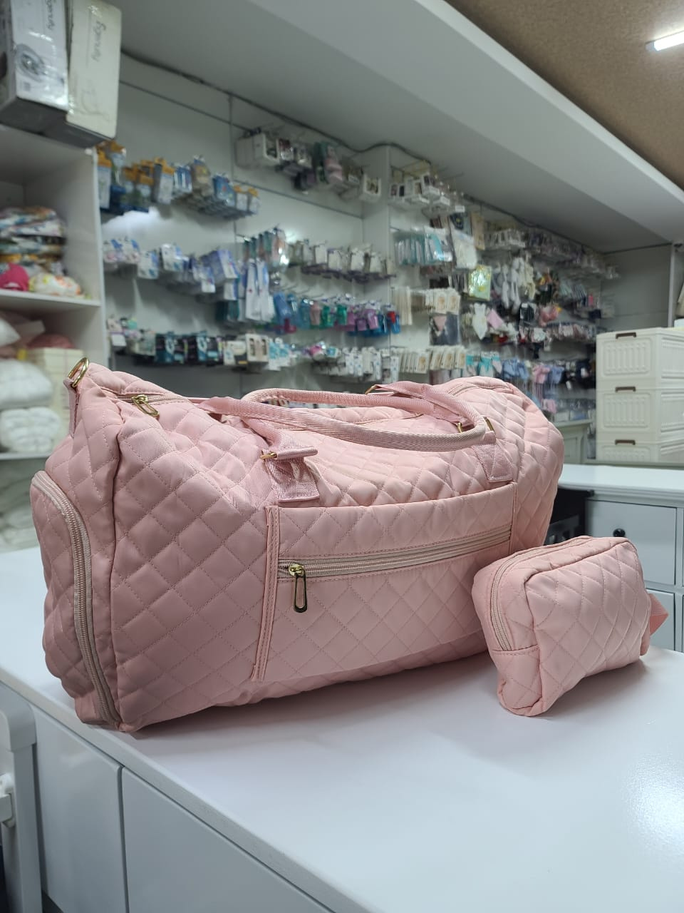 LOVEVOOK Quilted Diaper Tote Bag 5-Piece Set – Stylish Baby Mommy Bag
