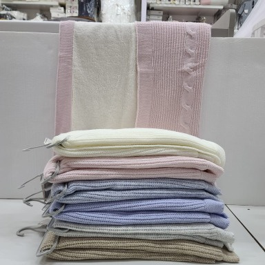 Knitted Baby Shawl Blanket with fleece Lining | Pram & Stroller Blanket Kenya