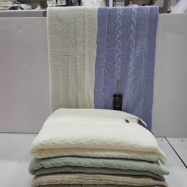 Knitted Baby Shawl Blanket with Sherpa Lining | Pram & Stroller Blanket Kenya