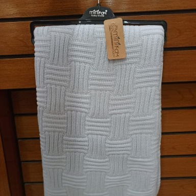 Knitted Baby Shawl Blanket with Sherpa Lining | Pram & Stroller Blanket Kenya