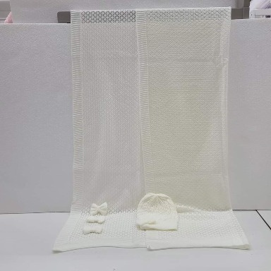 Open-Work Cable Knit Baby Blanket | Soft Cotton Newborn Blanket/shawl | Aquababy Collection Kenya