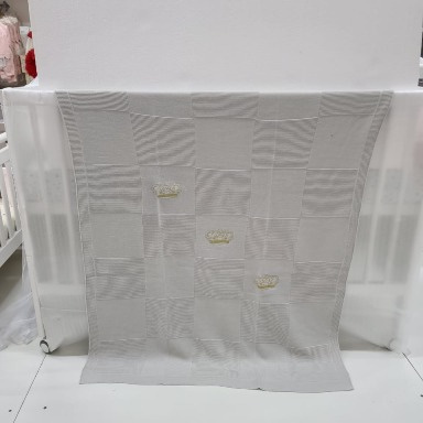 Crown Checkerboard Knitted Baby Blanket/Shawl – Soft Newborn Receiving Blanket/shawl | Aquababy Collection Kenya