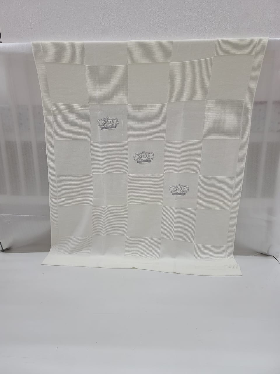 Crown Checkerboard Knitted Baby Blanket/Shawl – Soft Newborn Receiving Blanket/shawl | Aquababy Collection Kenya
