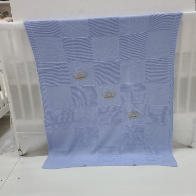 Crown Checkerboard Knitted Baby Blanket/Shawl – Soft Newborn Receiving Blanket/shawl | Aquababy Collection Kenya