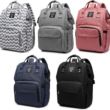 LeQueen Large-Capacity Diaper Bag Backpack – Stylish Multi-Functional Mommy Baby Bag