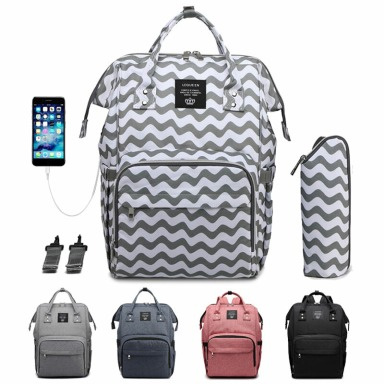 LeQueen Large-Capacity Diaper Bag Backpack – Stylish Multi-Functional Mommy Baby Bag