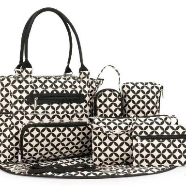 Premium 5‑in‑1 / 7-Piece Multi-Functional Diaper Bag Set for Parents