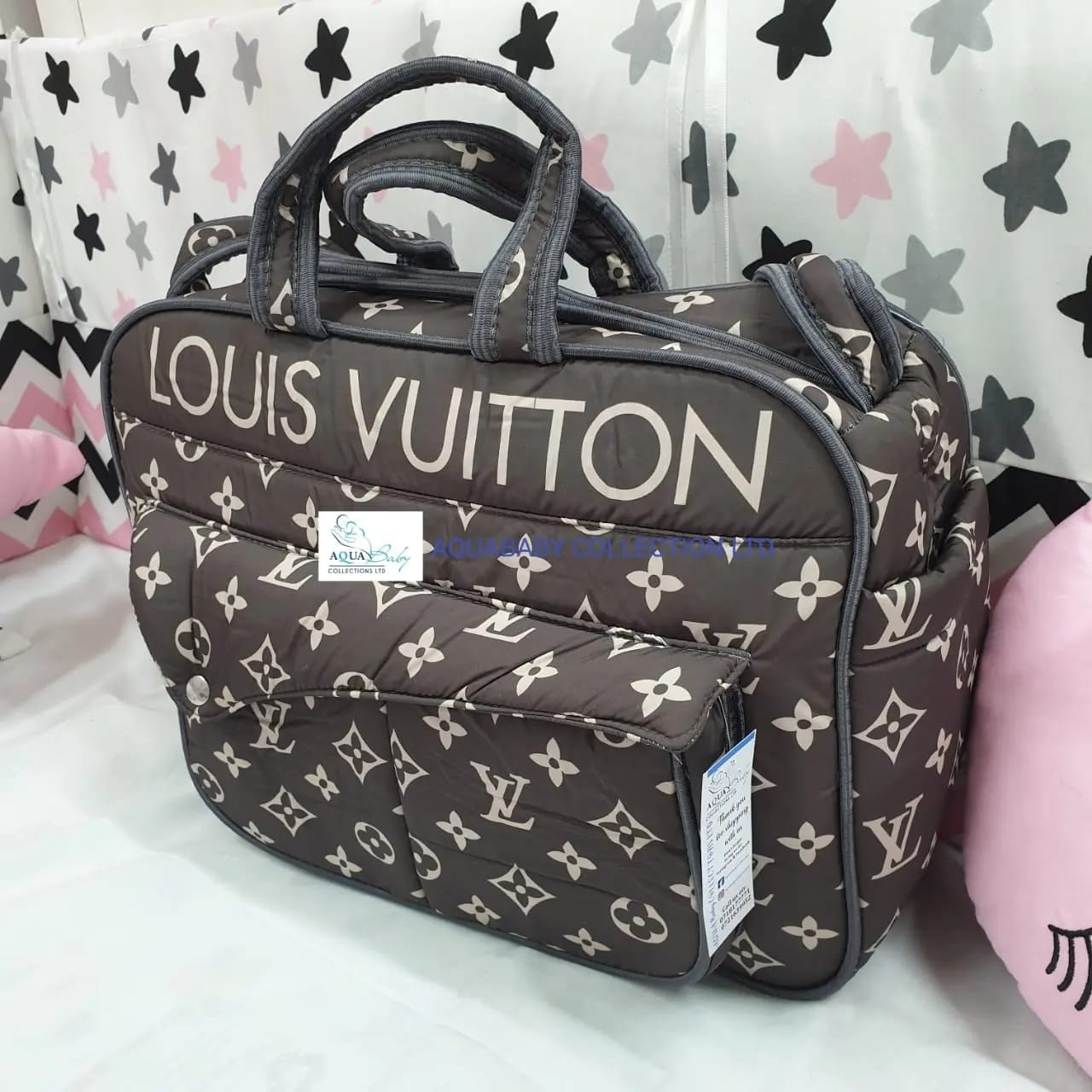 Luxury Baby Changing Bag – Quilted Diaper Bag with Detachable Shoulder Strap