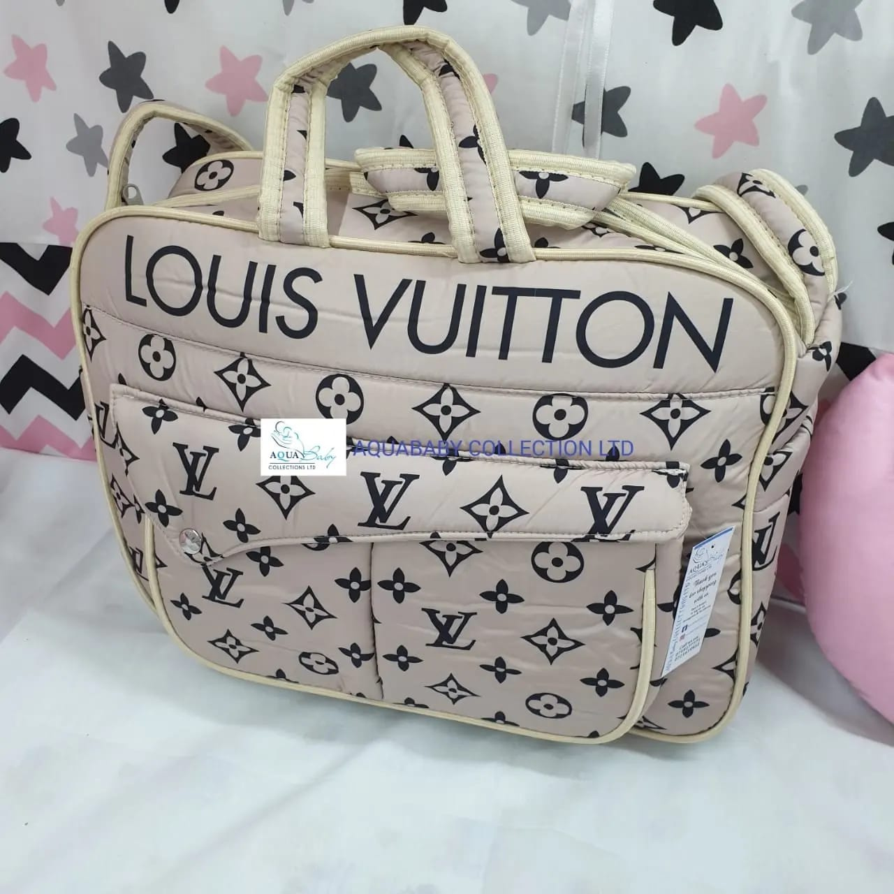 Luxury Baby Changing Bag – Quilted Diaper Bag with Detachable Shoulder Strap