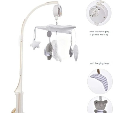 Musical Rotating Baby Cot Mobile with Plush Toys | Crib Mobile Kenya – Aquababy Collection