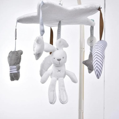 Musical Rotating Baby Cot Mobile with Plush Toys | Crib Mobile Kenya – Aquababy Collection