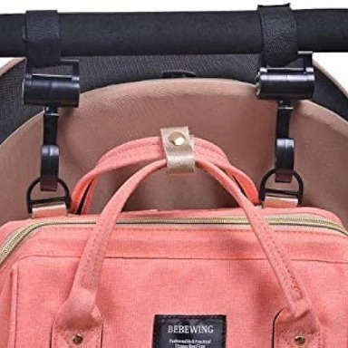 360° Rotating Stroller Hooks – Universal Pram & Stroller Bag Hangers