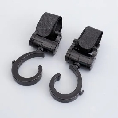 360° Rotating Stroller Hooks – Universal Pram & Stroller Bag Hangers