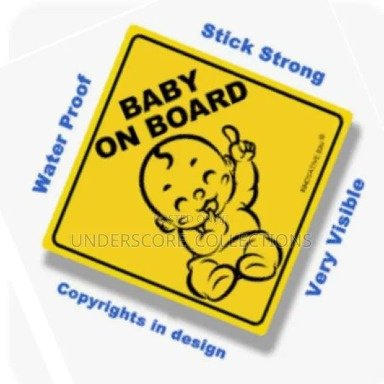 Neat SIGNS Baby on Board Car Window Sign – Bright Yellow Safety Alert