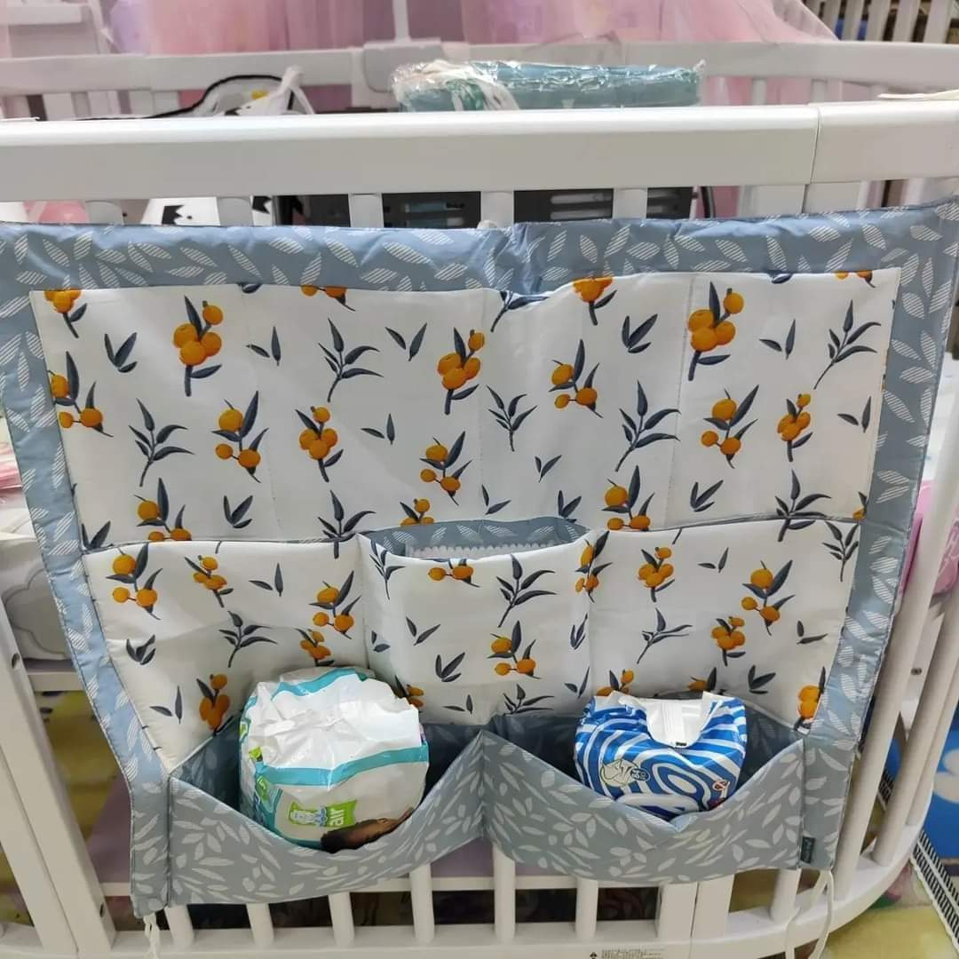 Aquababy Baby Cot Organizer – 9-Pocket Hanging Storage for Diapers, Toys & Essentials