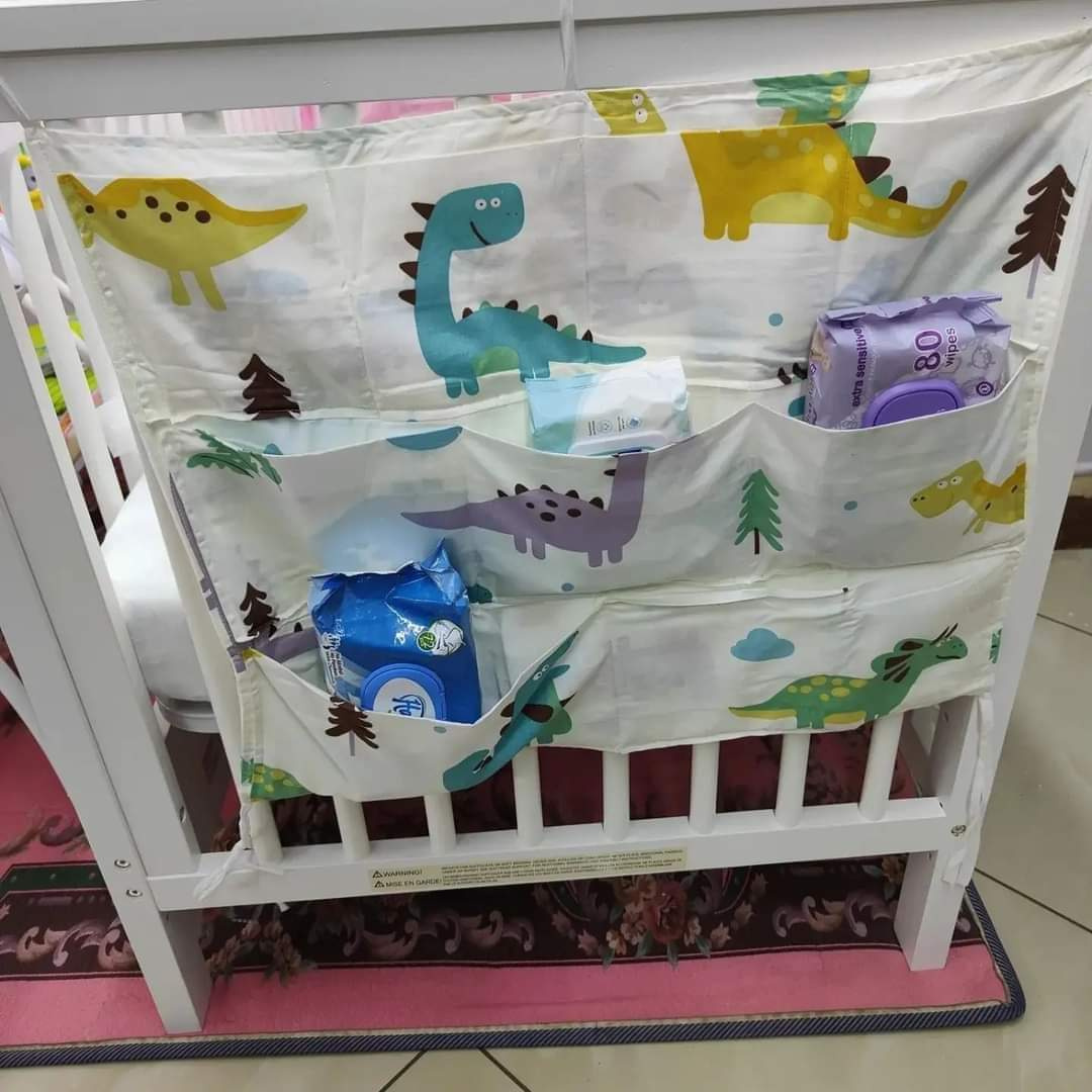 Aquababy Baby Cot Organizer – 9-Pocket Hanging Storage for Diapers, Toys & Essentials