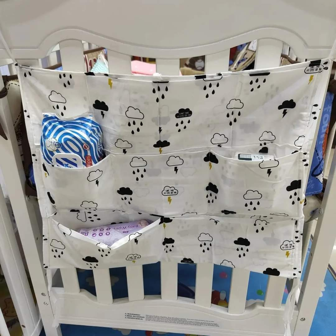 Aquababy Baby Cot Organizer – 9-Pocket Hanging Storage for Diapers, Toys & Essentials