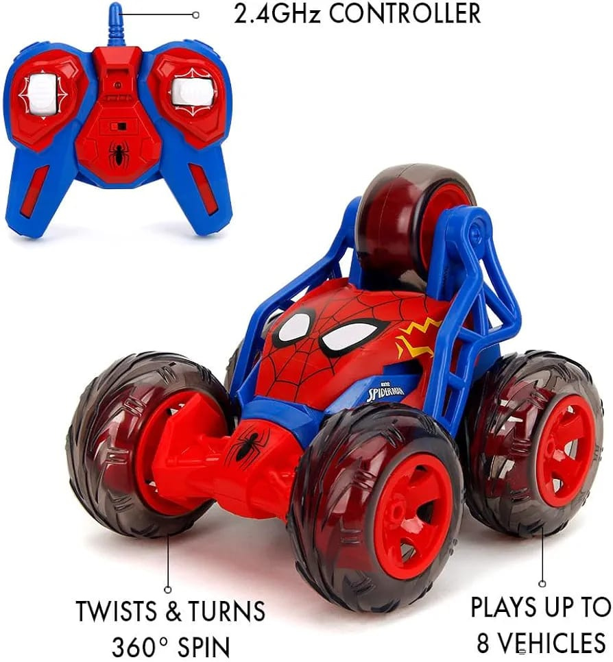 Marvel Spider-Man RC Stunt Car – 360° Remote Control Stunt Vehicle for Kids