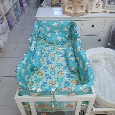 2x4 Cot Bumper Set with Pillow & Bolsters – Baby Crib Protection