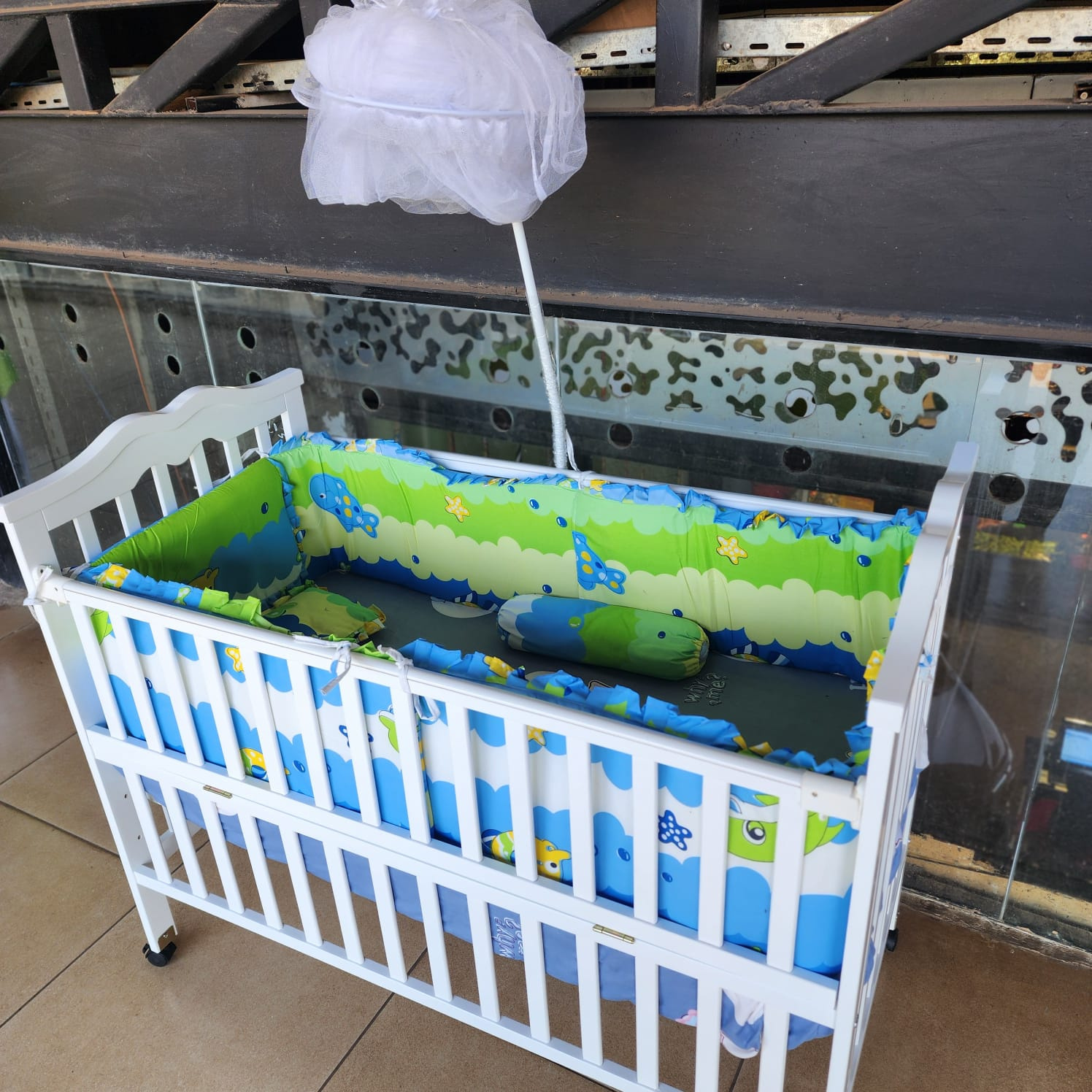 2x4 Cot Bumper Set with Pillow & Bolsters – Baby Crib Protection