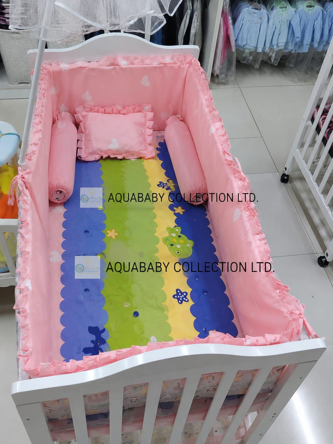 2x4 Cot Bumper Set with Pillow & Bolsters – Baby Crib Protection