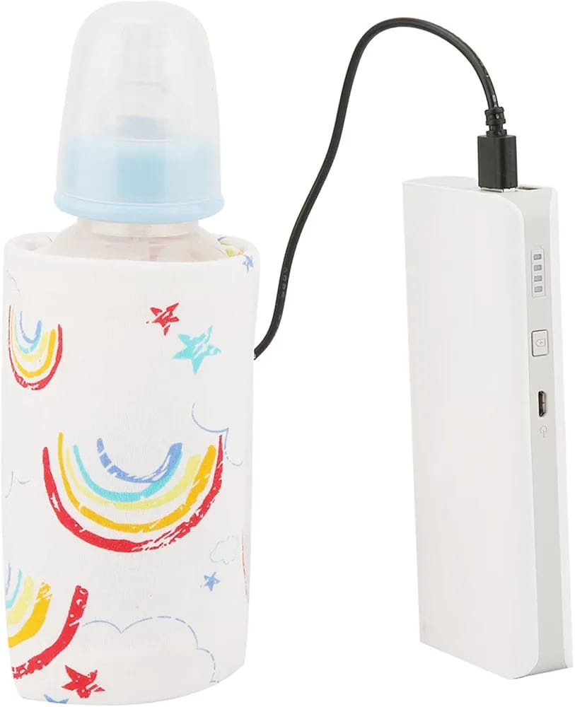 USB Baby Bottle Warmer Sleeve | Portable Travel Milk Warmer | Power Bank Compatible Bottle Heater