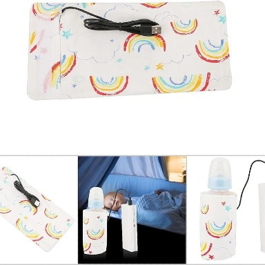 USB Baby Bottle Warmer Sleeve | Portable Travel Milk Warmer | Power Bank Compatible Bottle Heater