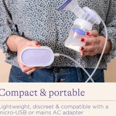 Lansinoh Compact Single Electric Breast Pump | Portable Breast Pump with 2-Phase Technology & Adjustable Suction