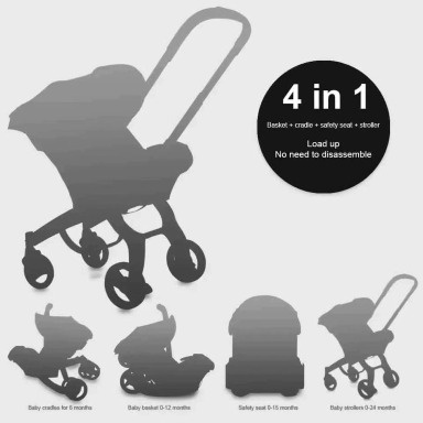 4 in 1 stroller plus